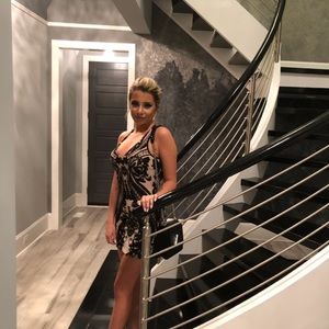 Sequin black and tan dress